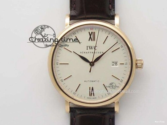MIROTIME 0425 Modern Portofino SCHAFFHAUSEN RG MKF 1:1 V2 Best Edition White Dial On Brown Leather Strap A 7344